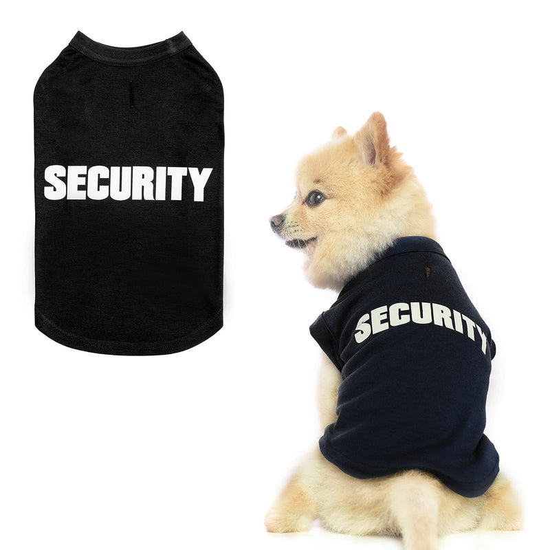 BINGPET Security Dog Shirt Clothes for Pet Puppy T-Shirts Dogs Costumes Cat Clothing Vest Large (Chest~21in) Black - BeesActive Australia