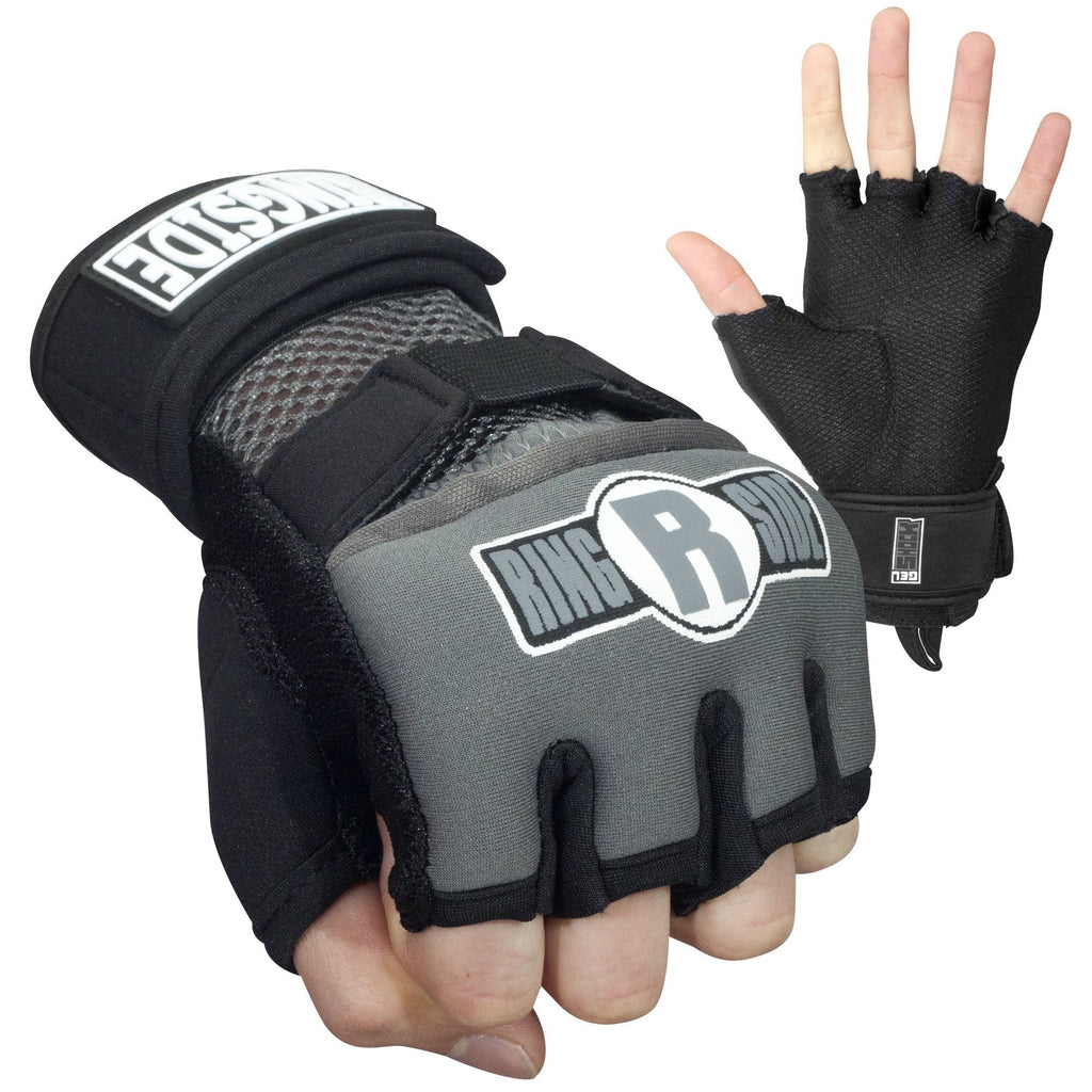 [AUSTRALIA] - Ringside Gel Boxing MMA Hand Wraps Medium Grey/Black 