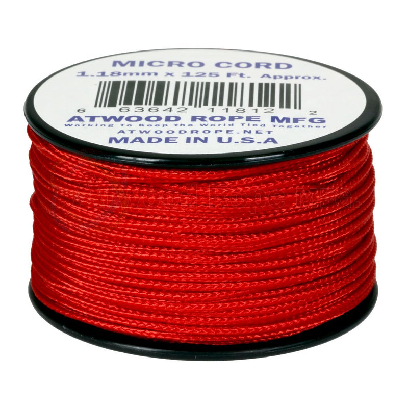 Red MS03 1.18mm x 125' Micro Cord Paracord Made in the USA - BeesActive Australia