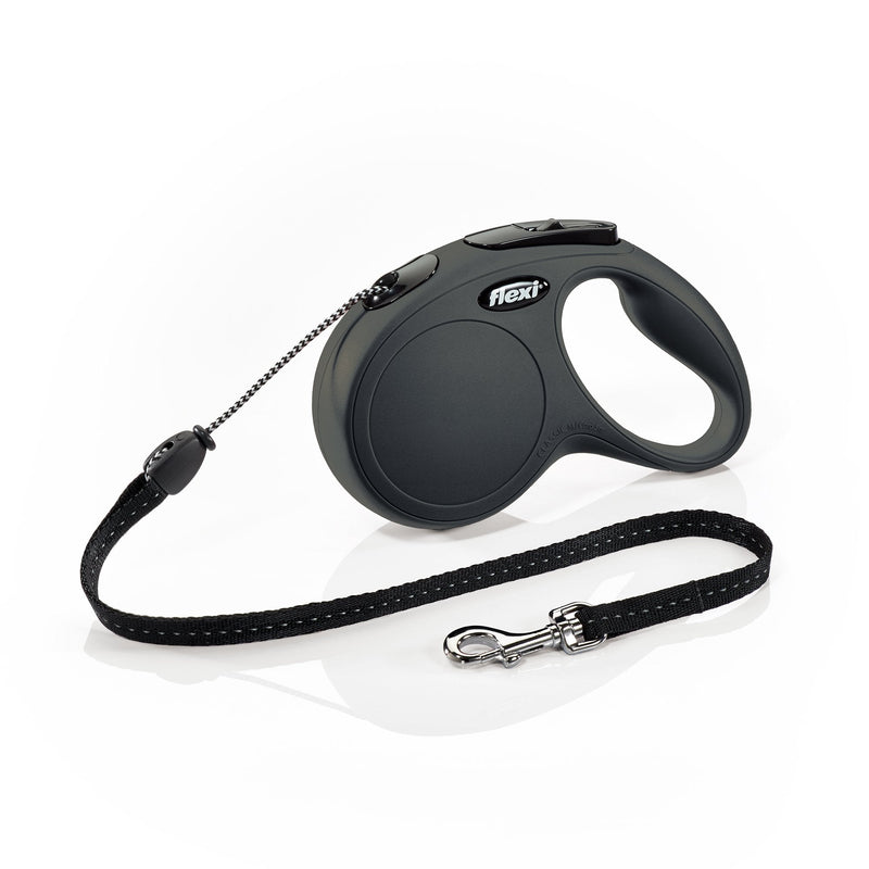 FLEXI New Classic Retractable Dog Leash (Cord), 16 ft, Medium, Black - BeesActive Australia