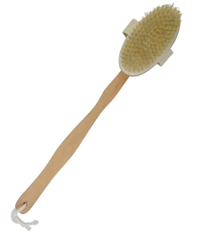 17 Inches Natural Wood Bristle Bath Shower Body Back Brush with Detachable Long Handle (1) 1 - BeesActive Australia