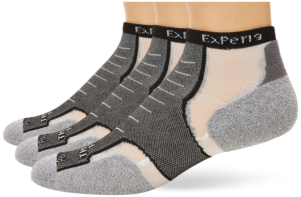 Thorlos Experia Xccu Thin Cushion Running Low Cut Socks Large Black/Black (3 Pair) - BeesActive Australia