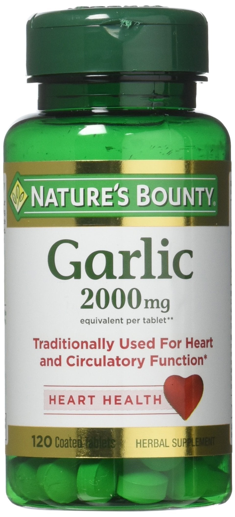 Nature's Bounty Garlic, 2000mg, 120 Coated Tablets (Pack of 2), 2 Bottles Each of 120 Tablets - BeesActive Australia
