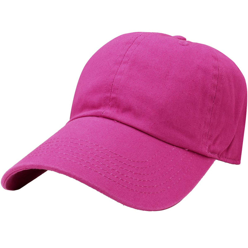 Falari Classic Baseball Cap Dad Hat 100% Cotton Soft Adjustable Size One Size Fuchsia - BeesActive Australia