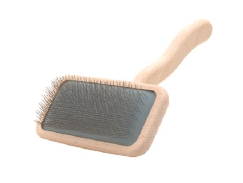 Chris Christensen Mark Curved Slicker Dog Brush, Groom Like a Professional, Stainless Steel Pins, Lightweight Beech Wood Body, Ground and Polished Tips Medium - 5" head x 7" body length - BeesActive Australia