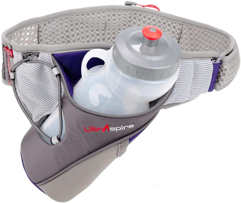 Ultraspire Nerve Hydration Running Trail MBS Waist Belt Pack with 20 oz Bottle, Purple (XL) - BeesActive Australia