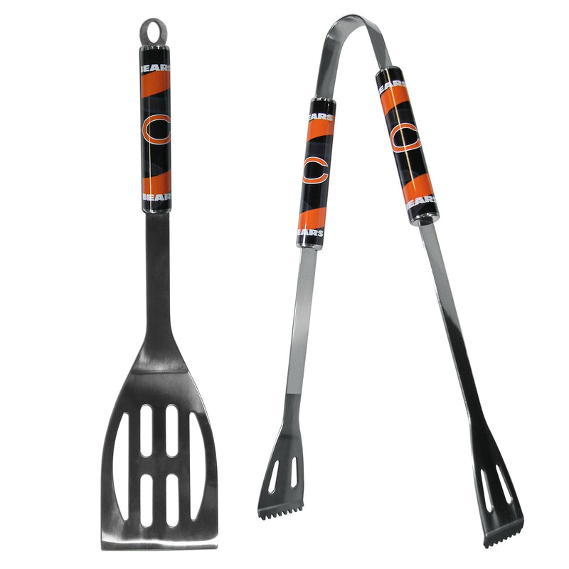 NFL Chicago Bears Steel BBQ Tool Set (2 Piece) One Size Team Color - BeesActive Australia