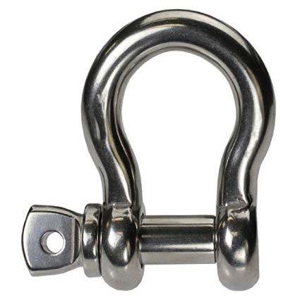 [AUSTRALIA] - JY-MARINE Silver Color Stainless Steel Screw Pin Anchor Shackles,Heavy Duty,US Type Bow Shackle with Over Size Screw Pin (5/8") 