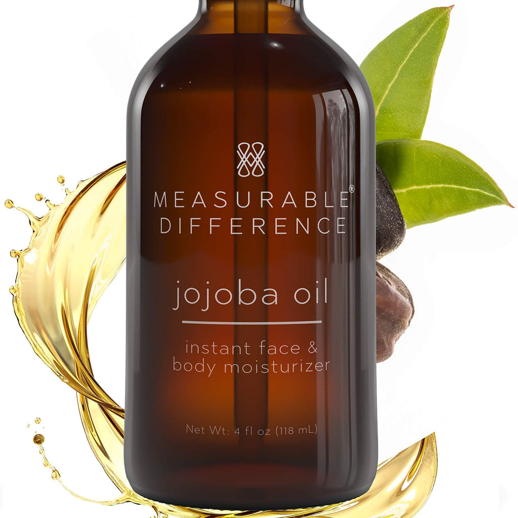 Measurable Difference Jojoba Oil for Skin Cold Pressed Refined - Hydrating Face Oil for All Skin Types - Brightening Moisturizing Jojoba Essential Oil for Face and Body - 4oz - BeesActive Australia