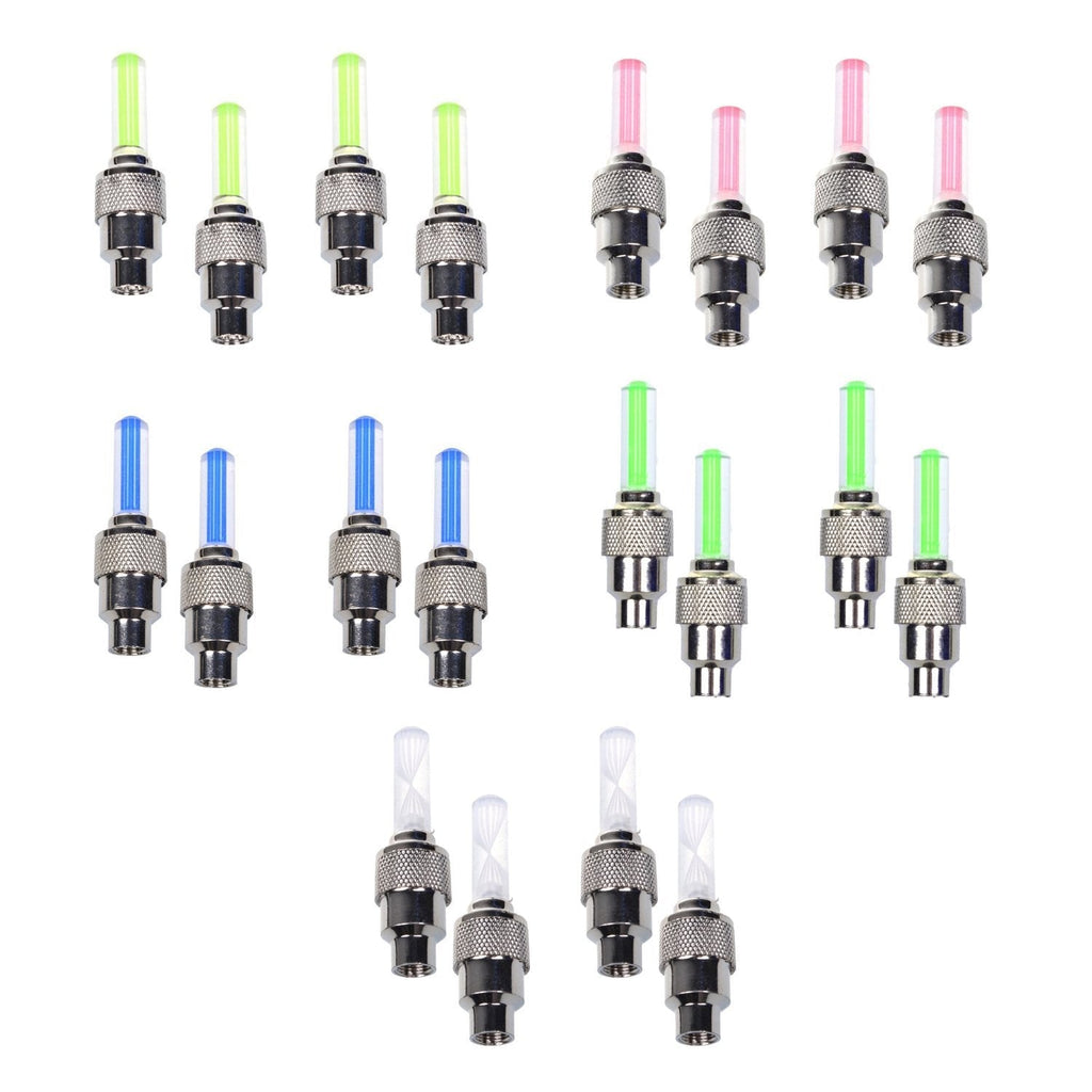 COSMOS 10 Pack of Led Flash Tyre Wheel Valve Cap Light For Car Bike Bicycle Motorbicycle Wheel Light Tire - BeesActive Australia