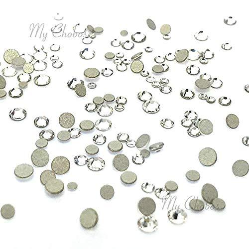 Crystal (001) Clear Tiny Small Sizes Mixed with Swarovski 2058 Xilion Rose flatbacks Sizes ss3, ss5, ss6, ss7, ss9, ss10 No-Hotfix Rhinestones Nail Art 144 pcs (1 Gross) - BeesActive Australia