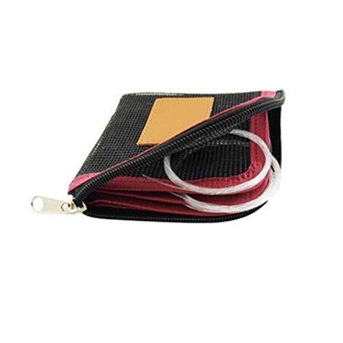 [AUSTRALIA] - Aventik Fly Fishing Tapered Leader Wallet 5 Slots Tippet Case Net-Like Leader Tippet Storage Leader Pocket 4X4inch Red 