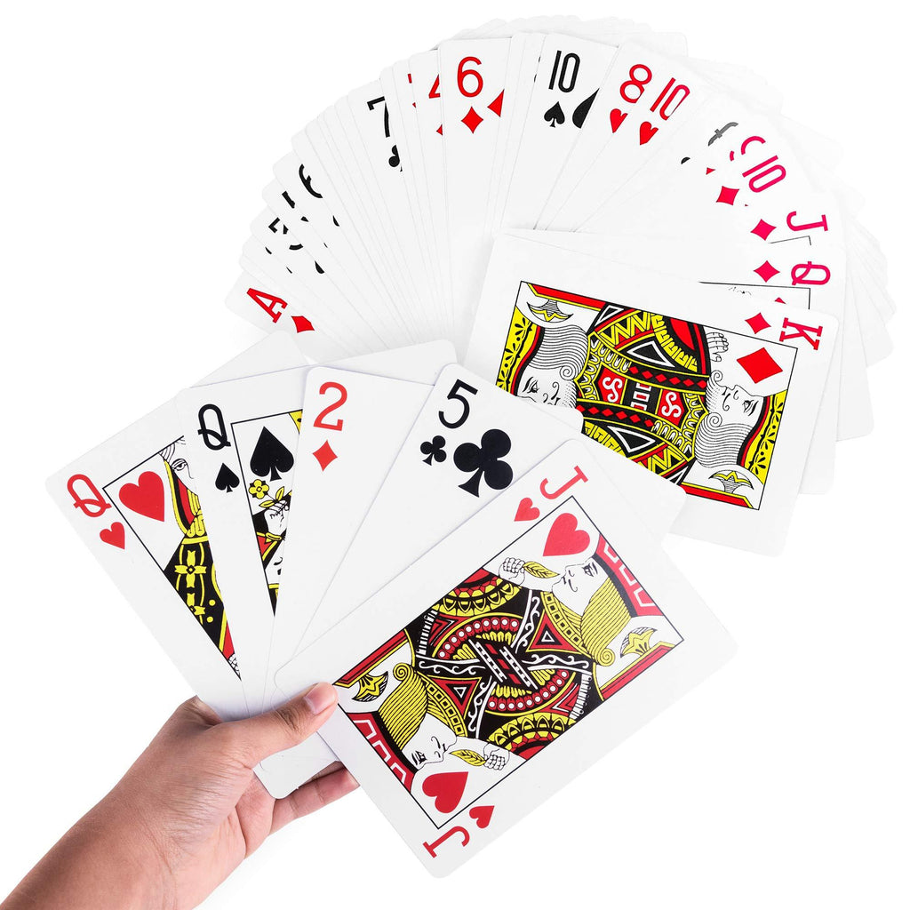 [AUSTRALIA] - Giant Jumbo Deck of Big Playing Cards Fun Full Poker Game Set - Measures 5" x 7" 