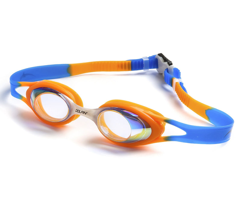 [AUSTRALIA] - Dolfin Youth Hot Shots Mirrored Goggles Blue/Orange 
