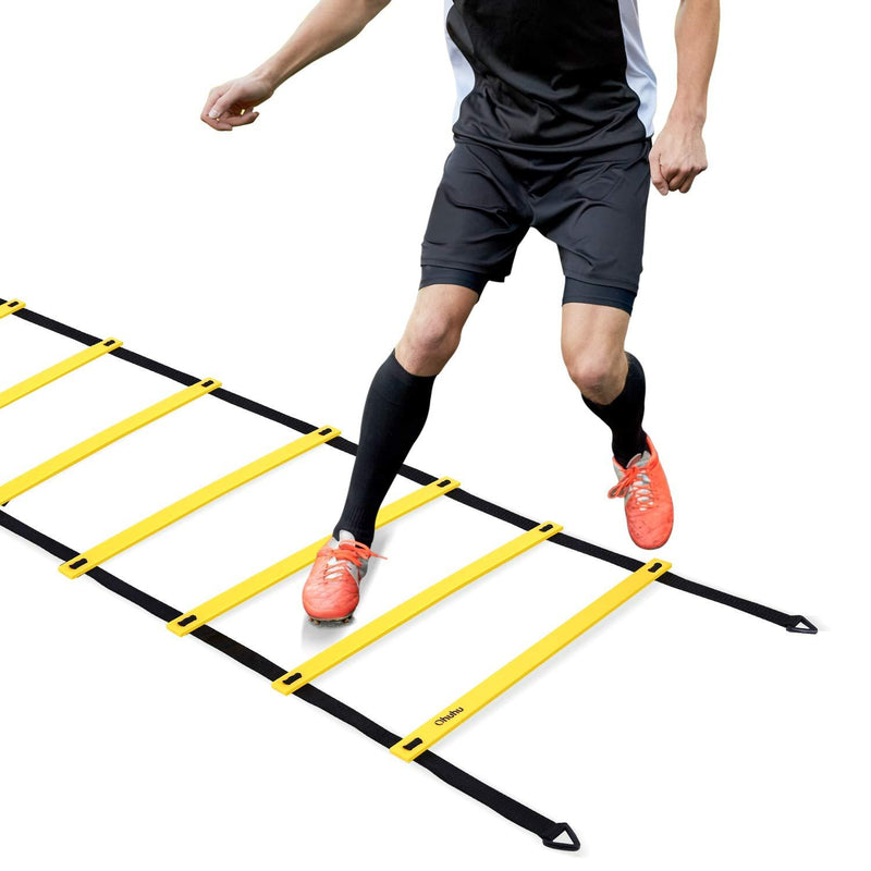 [AUSTRALIA] - Ohuhu Agility Ladder, Speed Training Exercise Ladders for Soccer Football Boxing Footwork Sports Speed Agility Training with Carry Bag,20ft 12 Rung,Yellow 12-Rung Yellow 