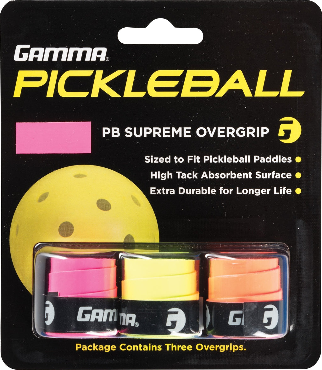 Gamma Sports Pickleball Supreme Overgrip, Easy to Apply Grip Tape for Pickle Ball Paddles, Badminton, Squash - Replacement Tacky Over Wrap Bands - BeesActive Australia