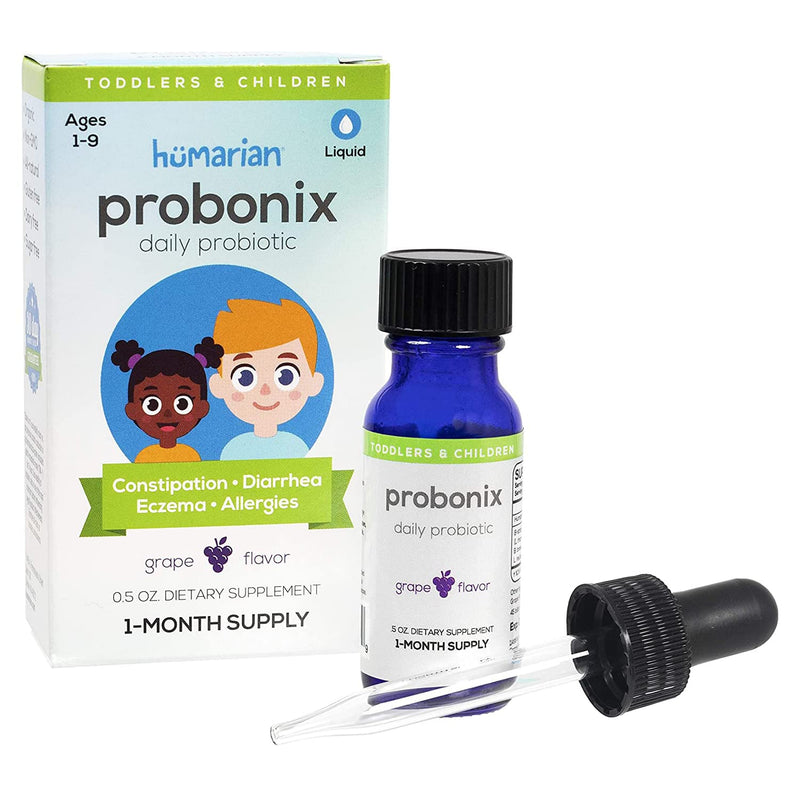 Probonix Kids Probiotic for Toddlers and Children, Organic, Non-GMO Liquid Probiotic Drops, 8 Live Probiotic Strains to Support Gut Health for Toddlers and Children - 1 Month Supply, Grape Children's Grape - BeesActive Australia