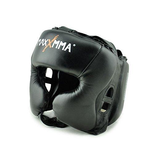 [AUSTRALIA] - MaxxMMA Headgear Black L/XL Boxing MMA Training Kickboxing Sparring Karate Taekwondo 