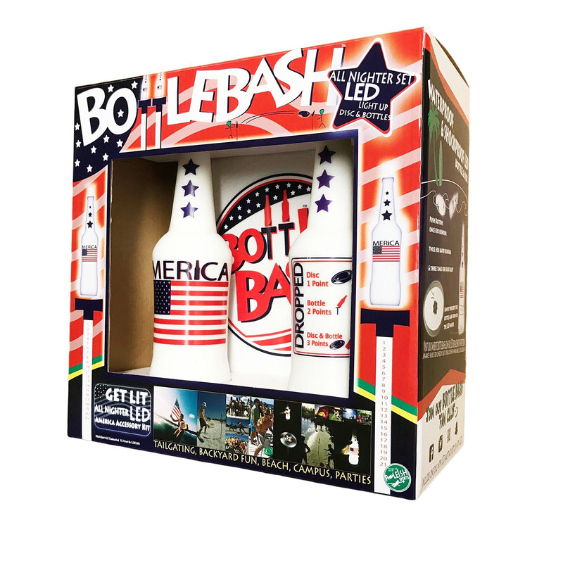 [AUSTRALIA] - Poleish Sports Bottle Bash America Stars and Stripes Accessory, Poles Not Included (Polish Horseshoes, Beersbee) Stars and Stripes "LED" 