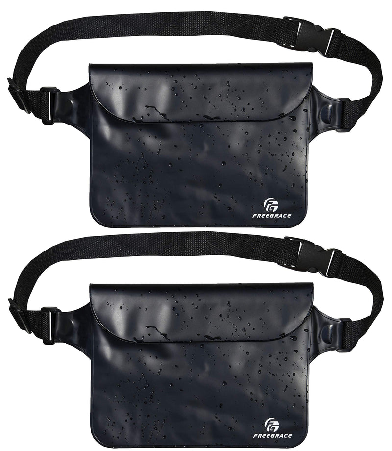 Freegrace Waterproof Pouches with Waist Strap / Pouch Case Bundle Set- Keep Your Phone & Valuables Dry and Safe - Waterproof Dry Bags for Boating Swimming Snorkeling Kayaking Beach Water Parks Pool Black - BeesActive Australia