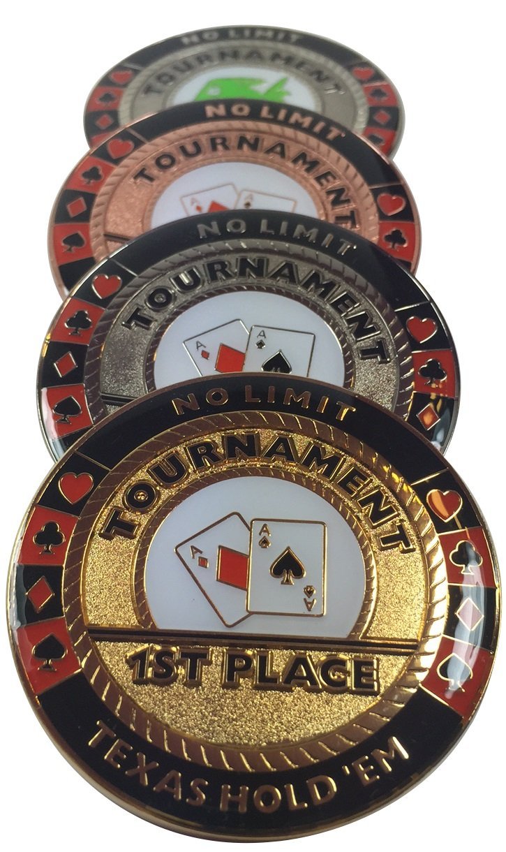 [AUSTRALIA] - Poker Weight Four Piece Set - Commerative Trophies - 1st, 2nd, 3rd, 1st Out 