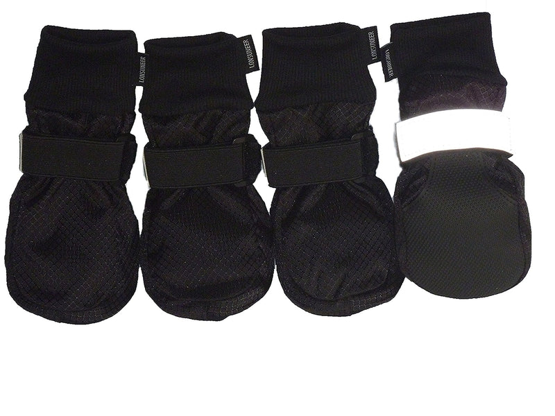 LONSUNEER Paw Protector Dog Boots Soft Sole Nonslip and Reflective Set of 4 Medium ( L 2.56 x W 2.56 inch ) Black - BeesActive Australia