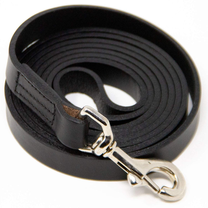 Logical Leather Dog Leash - Best for Training - Water Resistant Heavy Full Grain Leather Lead 6 Foot Black - BeesActive Australia