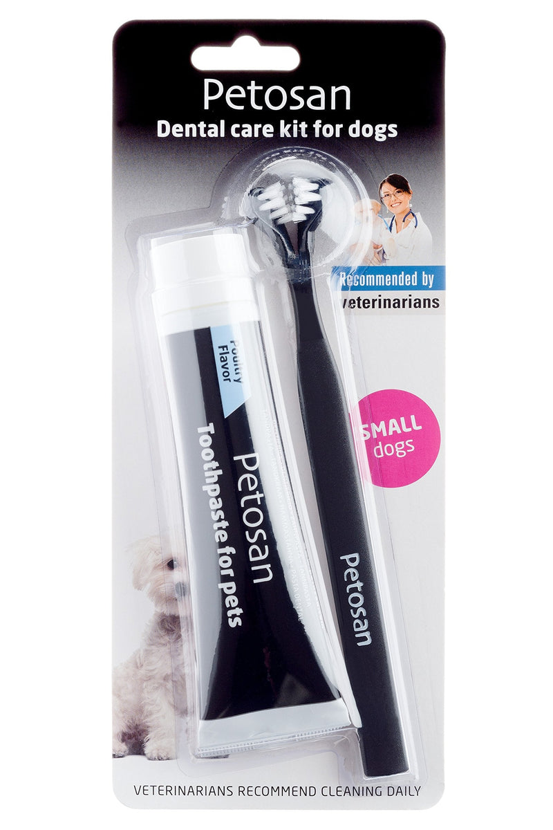 Petosan Dental Kit for Dogs, Brush and Paste Small up to 14 Pound - BeesActive Australia