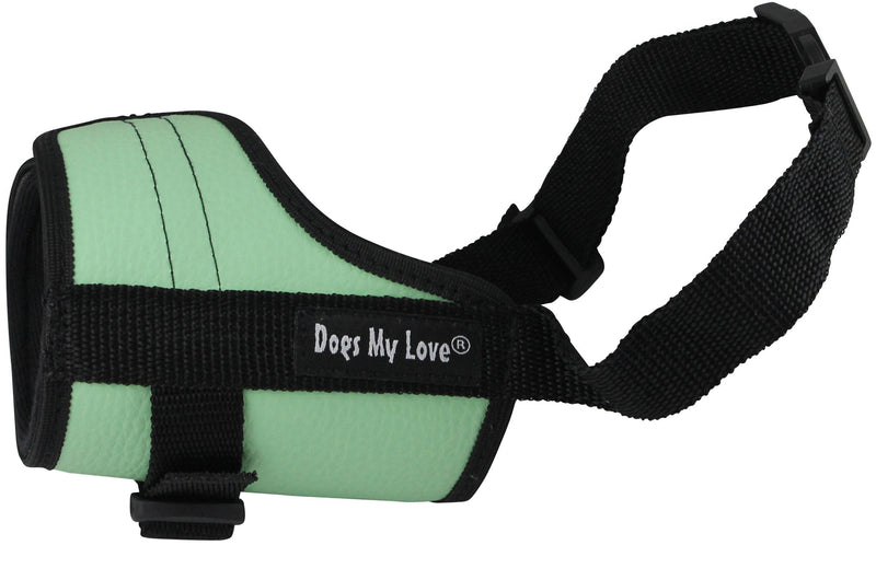 Adjustable Dog Muzzle 6 Sizes Green XL: 12"-15" Snout Circumf. - BeesActive Australia