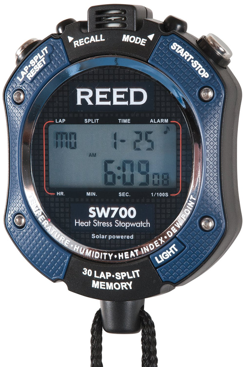 Reed Instruments SW700 6-in-1 Stopwatch: Temperature, Humidity, Heat Index, Stopwatch, Calendar and Clock, Blue - BeesActive Australia