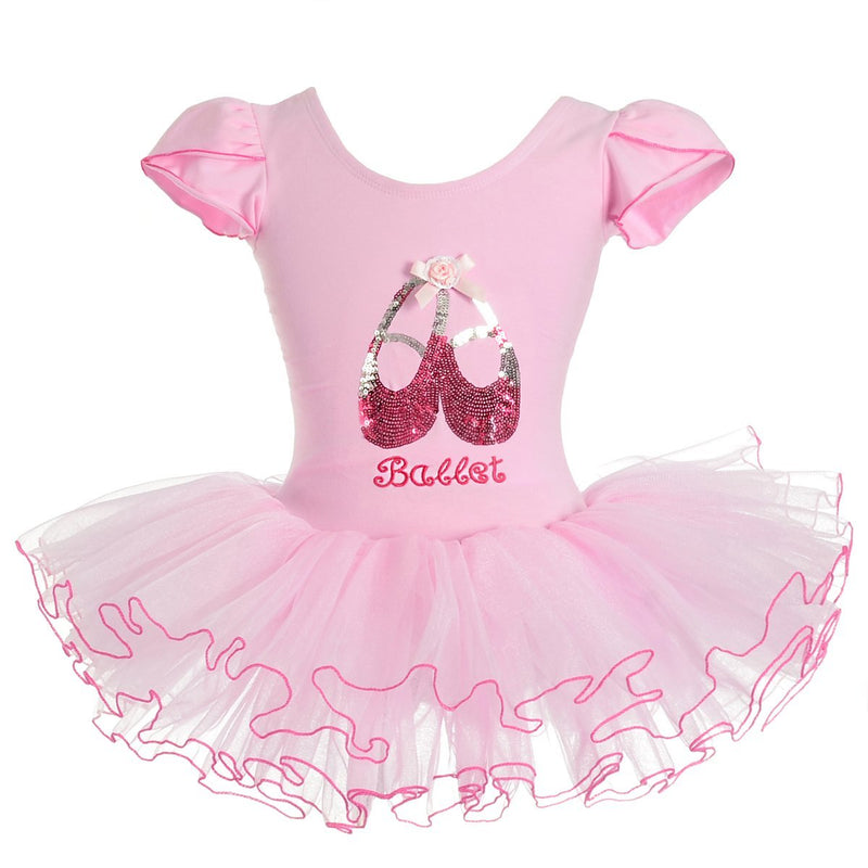 [AUSTRALIA] - Dressy Daisy Girls' Sequined Ballerina Shoe Ballet Tutus Fairy Dance Costumes Pink 5-6 