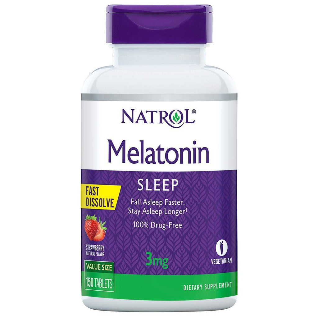 Natrol Melatonin Fast Dissolve Tablets, Helps You Fall Asleep Faster, Stay Asleep Longer, Easy to Take, Dissolves in Mouth, Strengthen Immune System, 3mg, 150 Count 150 Count (Pack of 1) - BeesActive Australia