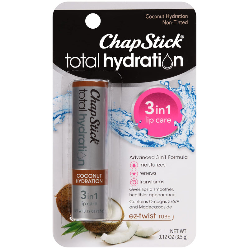 ChapStick Total Hydration Coconut Lip Balm Tube, Hydrating Coconut ChapStick for Lip Care - 0.12 Oz Coconut Hydration - BeesActive Australia