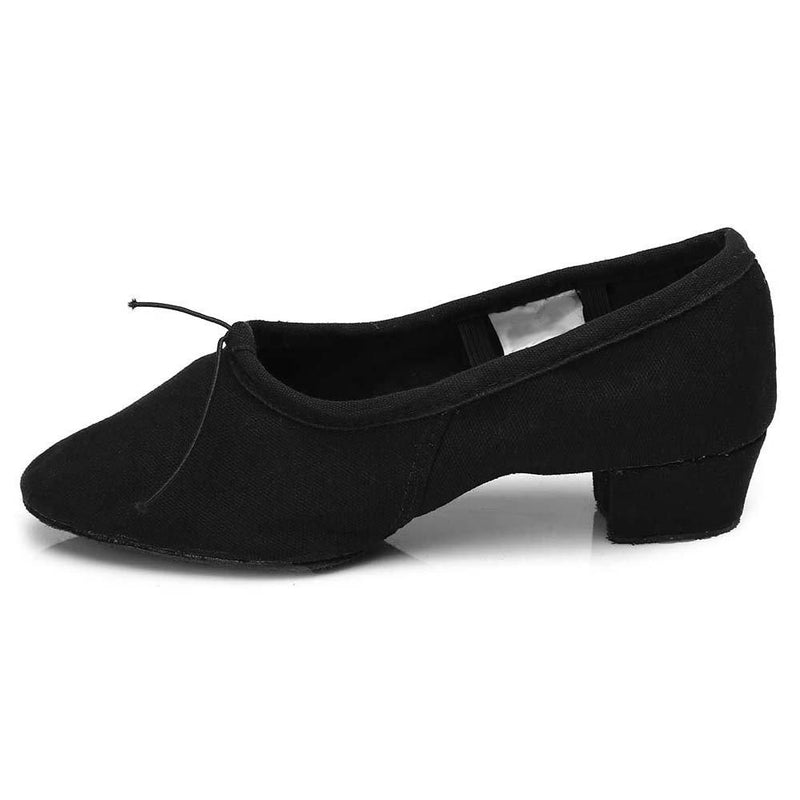 [AUSTRALIA] - DKZSYIM Women's Latin Dance Shoes Ballroom Performance Shoes Model 101 7 Black-suede Sole-1 