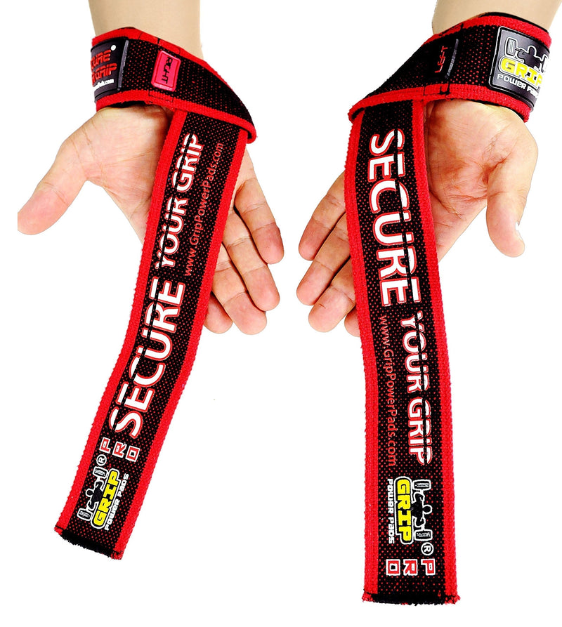 Grip Power Pads PRO Level Cotton Lifting Straps with Neoprene Wrist Pad Support & Silicone Grip Enhancement - Up to 24" Long Weightlifting Straps & 2" Wide for Maximum Support - BeesActive Australia
