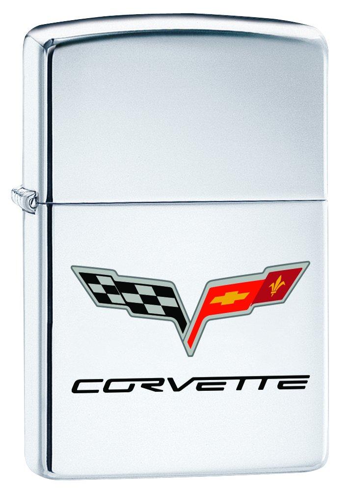 Zippo Lighter: Chevy Corvette Logo - High Polish Chrome 76485 - BeesActive Australia