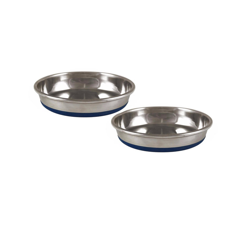 DuraPet 2 Pack of Cat Dishes, 0.75 Cup Dry Food Capacity each, Premium Rubber-Bonded Stainless Steel - BeesActive Australia