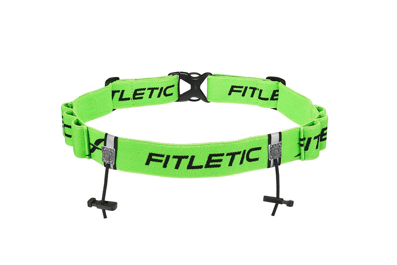 Fitletic Race Bib Belt with Gel Loops | Race Number Belt for Triathlon, Trail Running, Marathon Ironman, 5k, 10k | RN06 Race 2 Green - BeesActive Australia