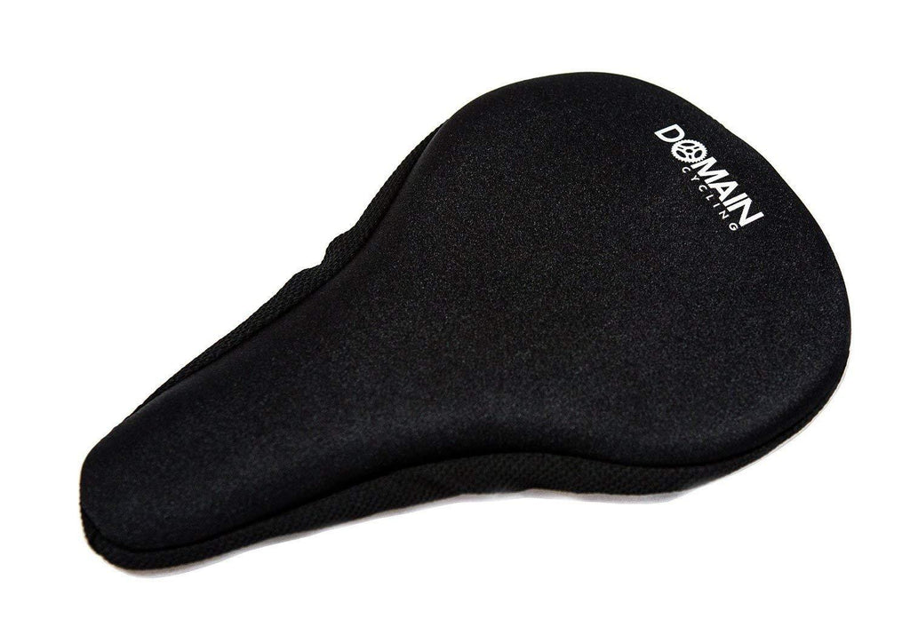 Domain Cycling Premium Bike Gel Seat Cushion Cover 10.5"x7" Most Comfortable Bicycle Saddle Pad for Spin Class or Outdoor Biking Black - BeesActive Australia