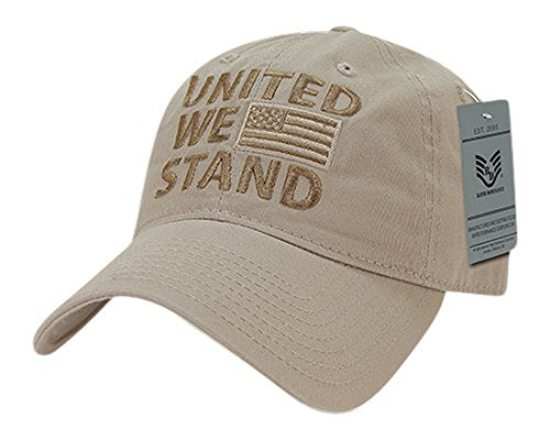 Rapiddominance United We Stand Relaxed Graphic Cap Khaki - BeesActive Australia