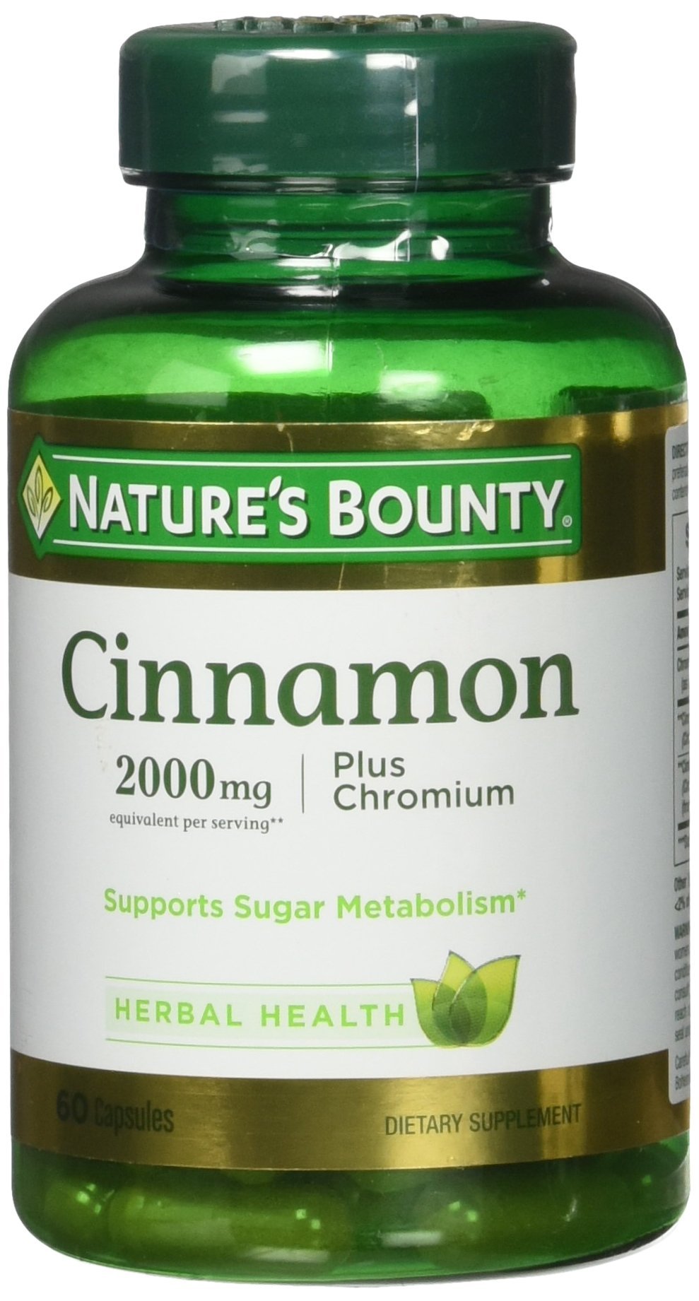 Nature's Bounty Cinnamon 2000mg Plus Chromium, Dietary Supplement Capsules 60 ea (Pack of 3) - BeesActive Australia