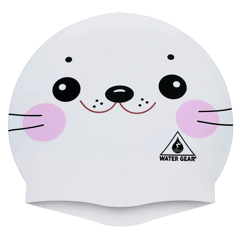 Water Gear Critter Cap - Extremely Durable Swimming Cap for Kids - Great for Improving Swimming Skills and Instilling Confidence in The Water - Long-Lasting Toddler Swimming Cap White Seal - BeesActive Australia