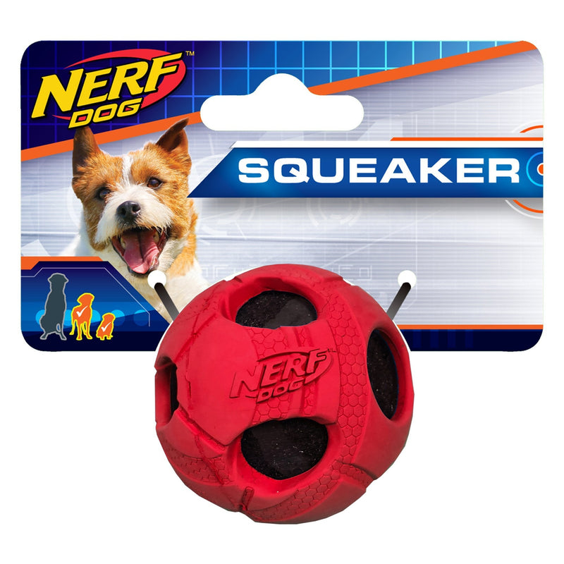 Nerf Dog Bash Rubber Wrapped Tennis Ball Dog Toy, Lightweight, Durable and Water Resistant, 2 Inches, for Small/Medium Breeds, Single Unit, Red - BeesActive Australia