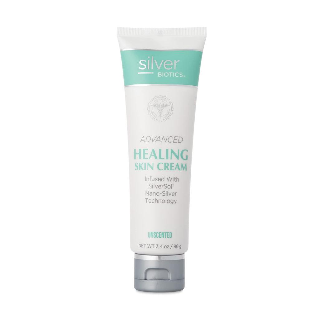 American Biotech Labs - Silver Biotics - Advanced Healing Skin Cream - Infused with SilverSol and Hyaluronic Acid - Unscented - 3.4 oz. Unscented  3.4 Ounce (Pack of 1) - BeesActive Australia