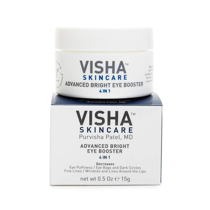 Visha Skincare Advanced Bright Eye Booster - Under Eye Cream for Dark Circles and Puffiness - Anti Wrinkle Eye Cream (0.5oz) - BeesActive Australia