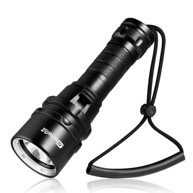 Genwiss Scuba Diving Flashlight Dive Torch 2000 Lumen Waterproof Underwater XM-L2 LED Submarine Lights Holder with Rechargeable Battery,Charger for Under Water Deep Sea Cave at Night - BeesActive Australia