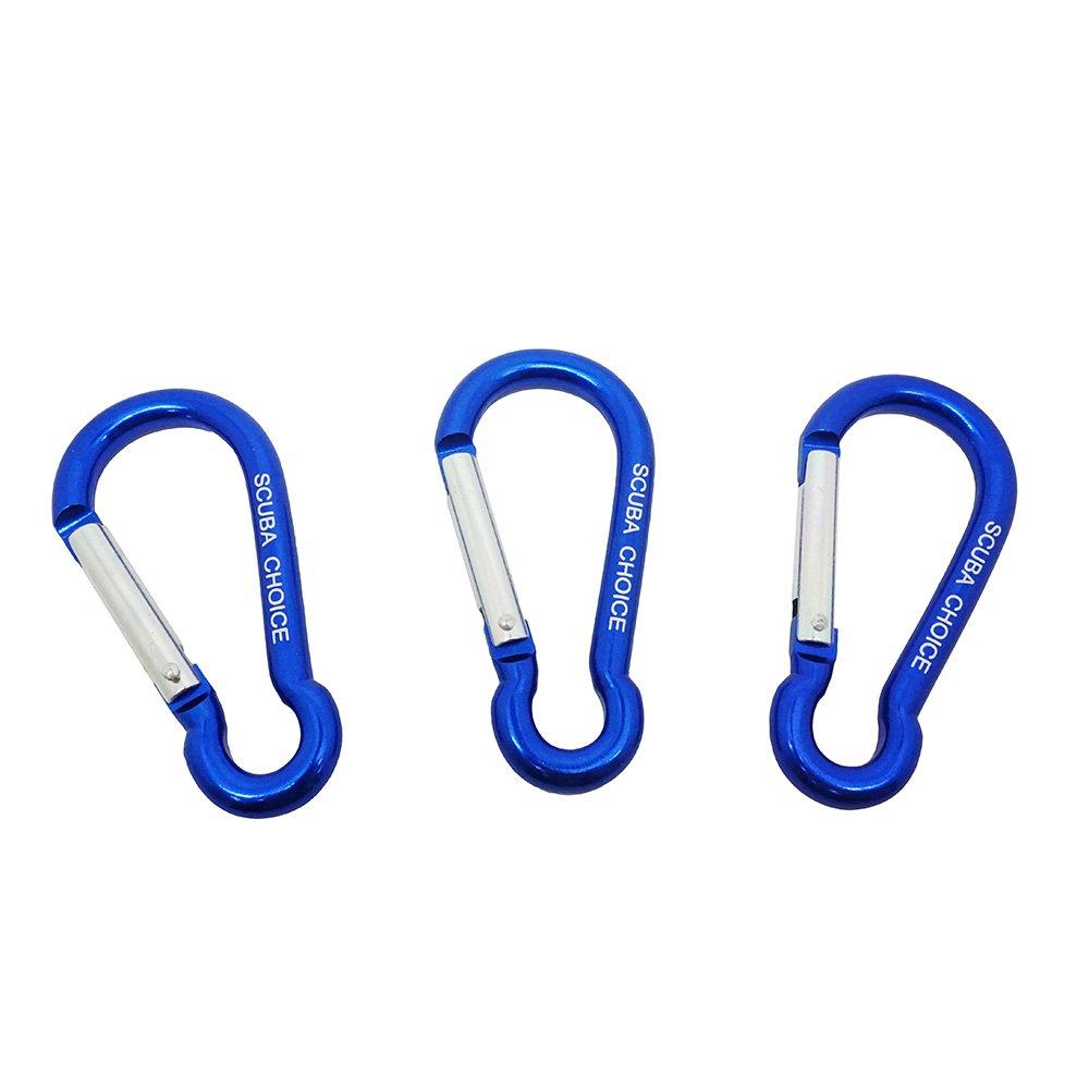 [AUSTRALIA] - Scuba Choice Boat Marine Aluminum Locking Clip Hook Carabiner (3 Pack), 2.7", Blue 