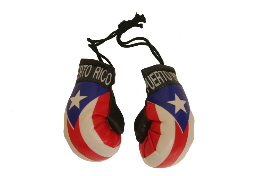 [AUSTRALIA] - Puerto Rico Country Flag Mini Boxing Gloves to Hang Over Your Automobile Mirror New 