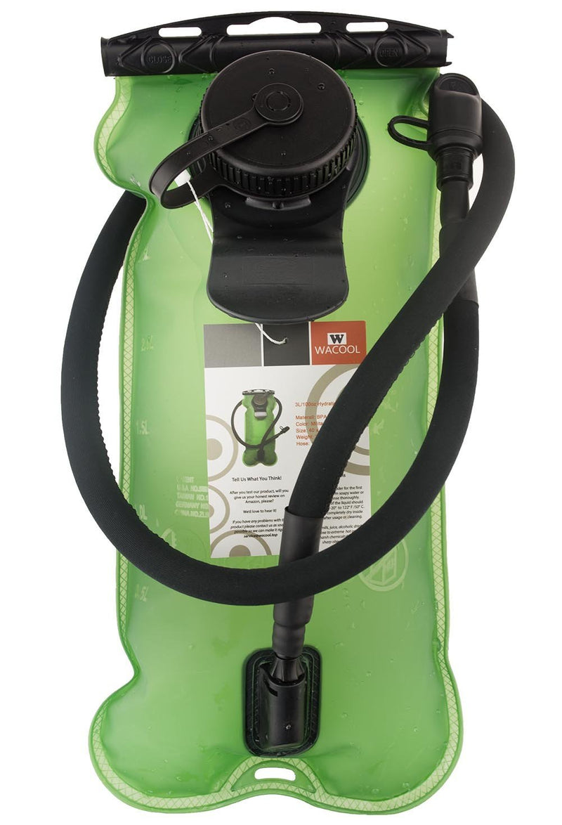 [AUSTRALIA] - WACOOL 3L 3Liter 100oz BPA Free EVA Hydration Pack Bladder, Leak-Proof Water Reservoir Green(Double Opening) 