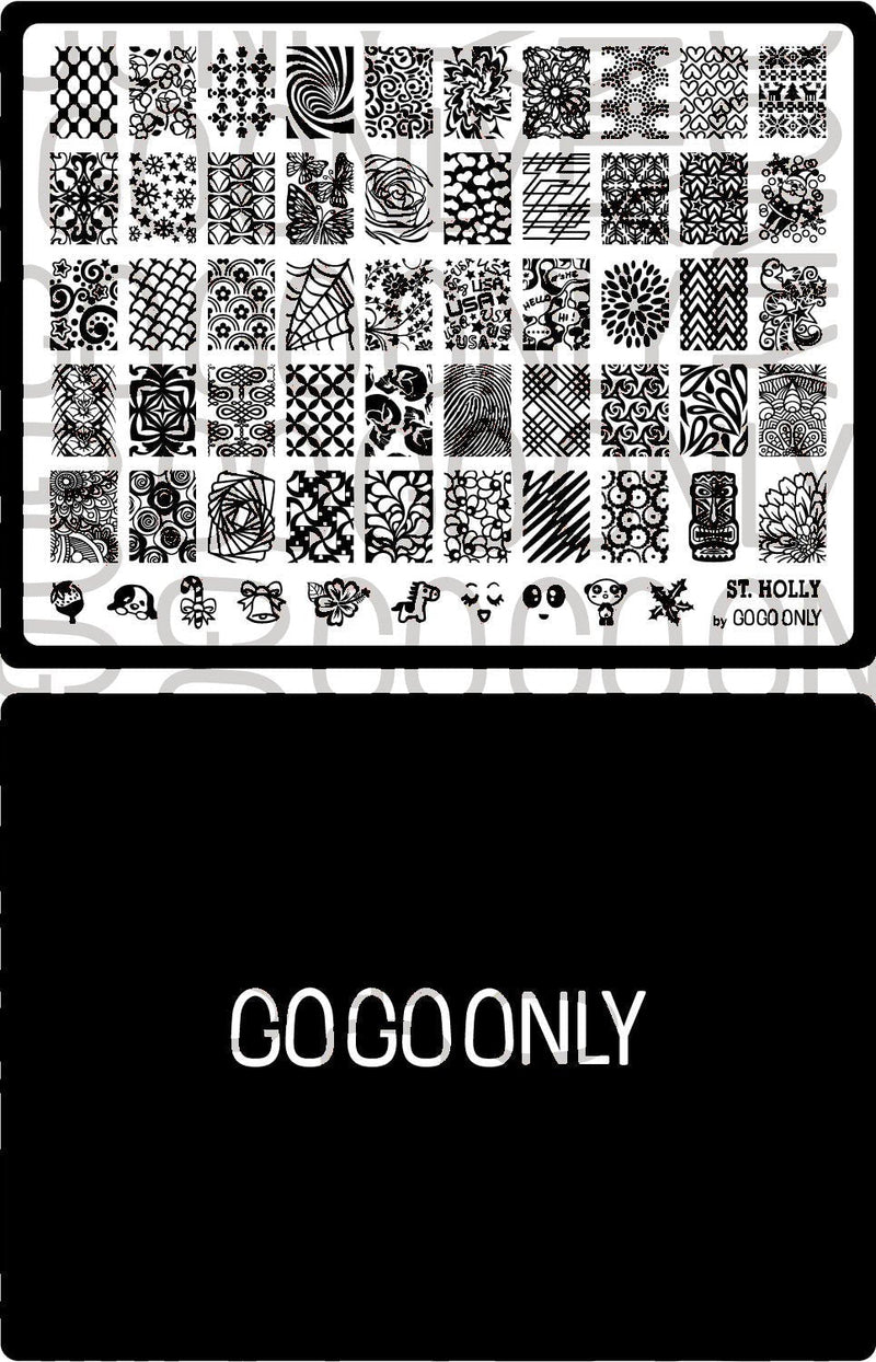 Gogoonly Nail Art Stamp Plate Collection St. Holly - Huge Size Stamping Image Plates Manicure Nail Designs DIY - BH000574 - BeesActive Australia